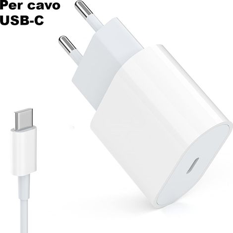 Caricabatteria Rapido 20W Cavo USB-C Tipo-C Adattatore Ricarica Veloce TN-011 (1/5)