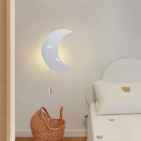Bardusch - Veilleuse LED en à piles pour chambre d'enfant et chambre d'enfant, lampe murale de chevet blanc chaud, éclairage décoratif pour la maison (1/5)