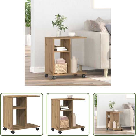 Étagère -  Table d'appoint avec étagère chêne artisanal 50 x 30 x 55 cm (1/5)