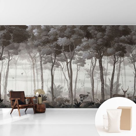 Fototapete Tapete Vliestapete mit Kleber Büro Wandgestaltung - Wanddekoration Wohnzimmer Waldmagie 416x254 cm (1/5)