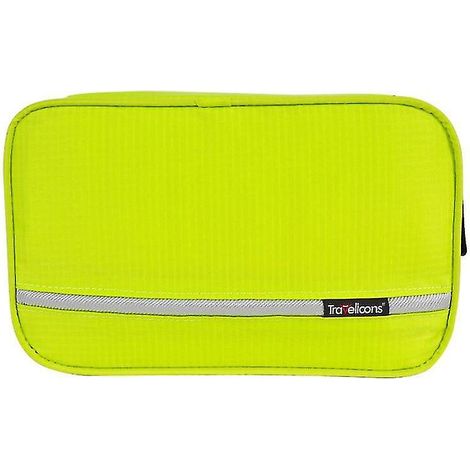 Trousse de toilette suspendue pour voyage, idéale pour hommes et femmes. Kit de rangement pour cosmétiques et maquillage, avec crochet de suspension robuste. Pochette de douche - noir et vert. (1/3)