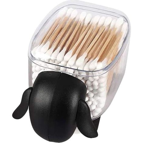 Organizador de maquillaje creativo，soporte de almohada de algodón，lindo soporte de algodón antipolvo para cosméticos con forma de oveja，negro (1/5)