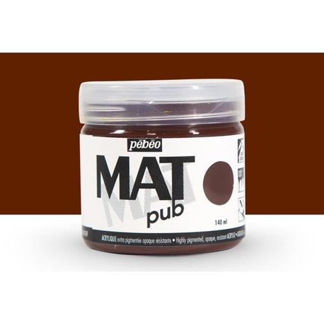 Peinture Acrylique - Pebeo - Mat Pub - 140ml - Marron Brûlé - Finition Mat - Utilisation Intérieure (1/3)