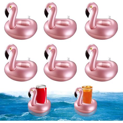 Lot de 6 porte-bouteilles gonflables flottants pour animaux aquatiques et fêtes de piscine, idéal pour les fêtes de famille, le camping et les activités de plein air