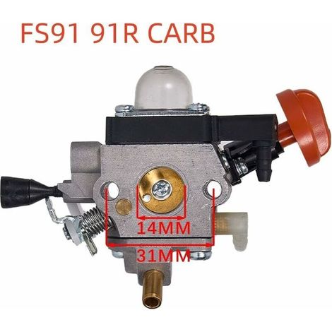 4180-120-0615 FS91 Vergaser für Stihl FS91, FS91R, FS111, FS89, HT102, HT103, FC91, FC96, KM91, KM91R, KM111, FC111 Freischneider – mit Luftfiltersatz (1/4)