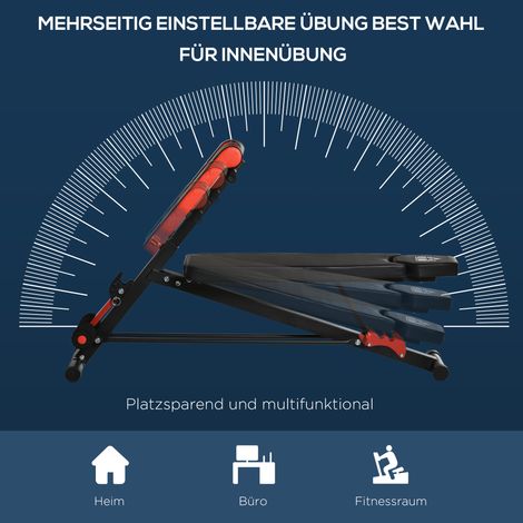 Fitnessbank, Schrägbank, Multifunktionaler Bauchmuskeltrainer, Verstellbar, Stahl, Schwarz, 64 x 146 x 73,5–85 cm (1/5)