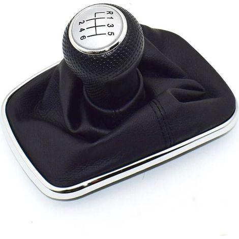 VW Schaltknauf für Golf 4 IV MK4, GTI R32, Bora, Jetta, 5-Gang, schwarzer Rahmen, Schaltmanschette 1999-2004, 23 mm (6-Gang B) (1/3)