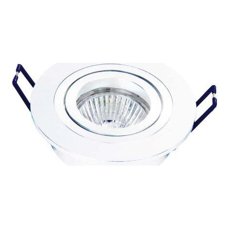 Anneau encastré inclinable rond blanc avec 2 anneaux intérieurs.