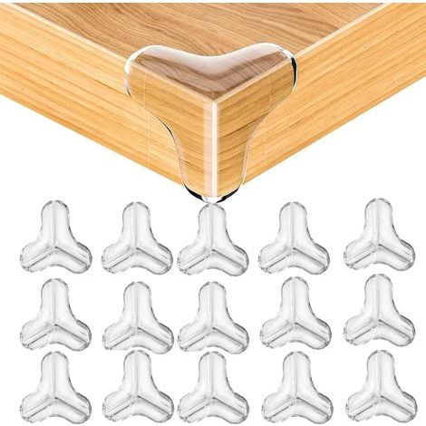 Pack of 20 T-shaped table corner protectors with reinforced super-strong adhesive, for table and furniture corners (1/5)