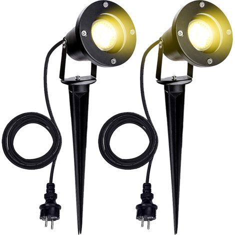 2X Spot de jardin LED spot extérieur LED blanc chaud IP65 lumière de jardin 4W GU10 pré pour extérieur pré de jardin (1/5)