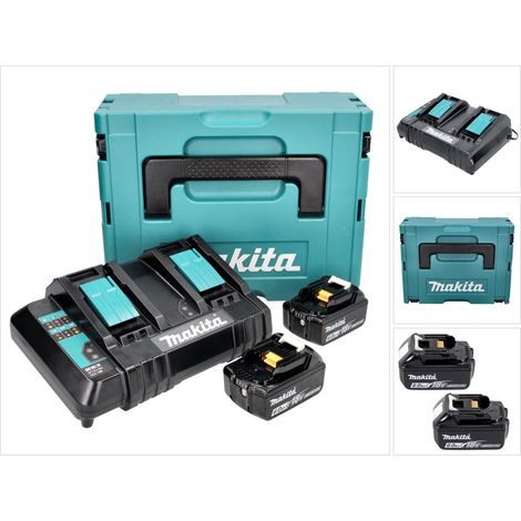 Makita Power Source Kit 18 V avec 2x BL 1860 B batterie 6,0 Ah ( 197422-4 ) + DC 18 SH chargeur double ( 199687-4 ) + Makpac (1/5)