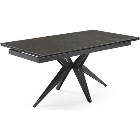 Table extensible 160/240 cm céramique gris foncé pied étoile - UTAH 06 (1/5)