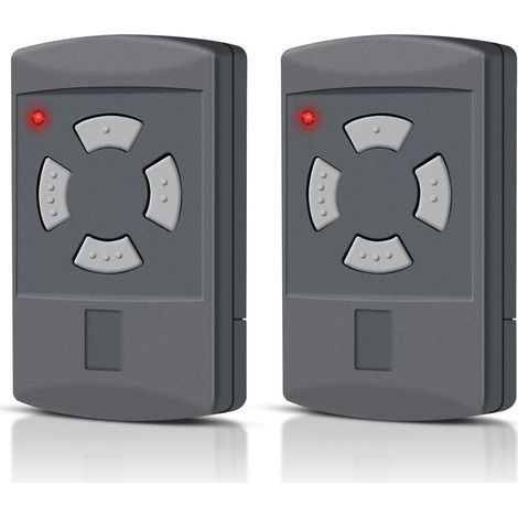 Set mit 2 Garagentor-Fernbedienungen – 40,685 MHz – Kompatibel mit Hörmann-Modellen HSM4-40, HSM2-40, HS2-40, HS4-40, HSE2-40 und HSE4-40 (graue Taste) – 4 Kanäle (1/5)