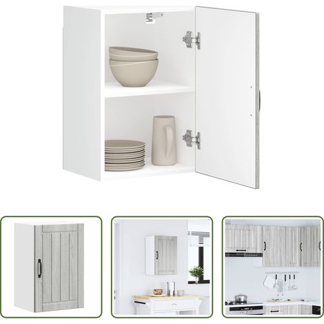 vidaXL Wandregal - Küchen-Hängeschrank Lucca Grau Sonoma Holzwerkstoff (1/5)