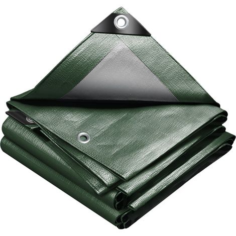Vounot – Bâche de protection en polyéthylène 240g/m² – 1,5x6m – imperméable – anti-UV – bords renforcés – œillets aluminium tous les 100cm