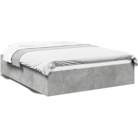 Maison Exclusive - Bettgestell Betongrau 150x200 cm Holzwerkstoff (1/5)