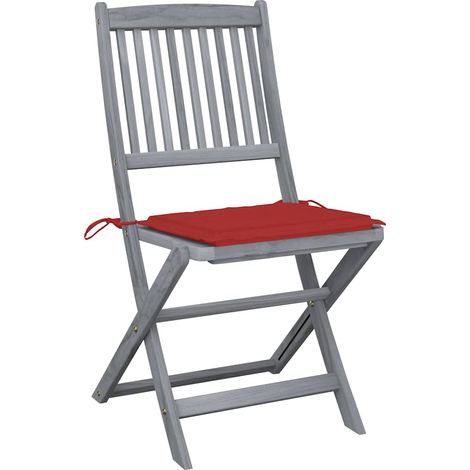 Maison Exclusive - Sedie da Giardino Pieghevoli 4pz con Cuscini in Massello Acacia