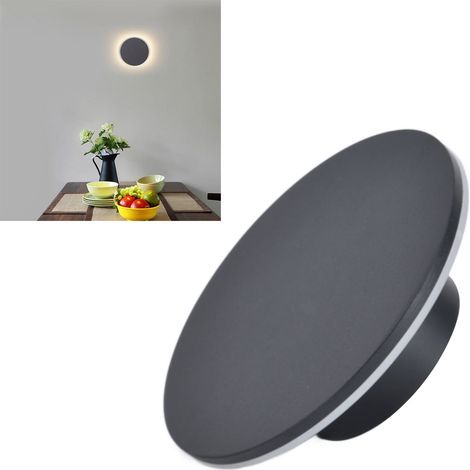 Applique murale circulaire minimaliste et moderne au design éclipse, idéale pour le salon, l'entrée, le couloir ou la table de chevet. Applique murale LED artistique et créative. (1/5)