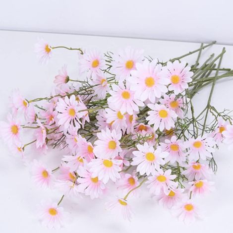 Lot de 12 Bouquets de Fleurs artificielles en Soie résistantes aux UV avec tiges, arbustes de Verdure, Arrangements de Plantes pour la Maison, Le Jardin, pour la décoration (Rose) (1/5)