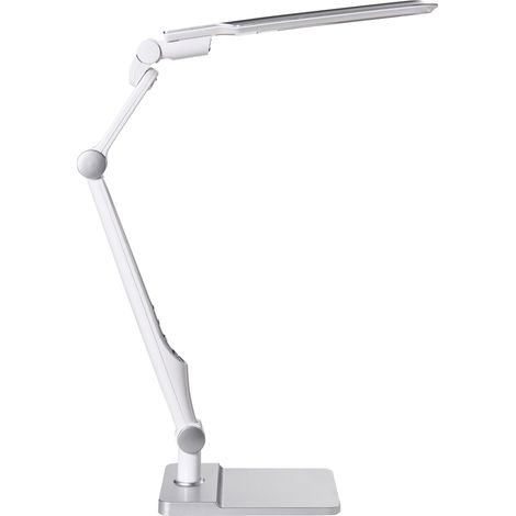 Office Desk Lamp Silver Table Lighting Reading Computer Lamp Adjustable Rotatable Arm Slide Stepless Dimmer Colour Temperature PEGASI