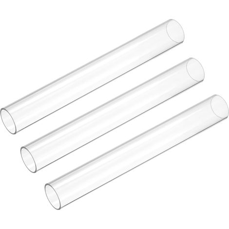 3Pcs 9.6" Tuyau en Plastique Rigide Transparent 22mm(7/8") x 25mm(1") Tube Rond en Polycarbonate pour l'Éclairage de la Plomberie d'Eau (1/5)