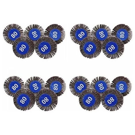 20 Pièces Roue à Lamelles, 80 Grains Papier Abrasif Roue de Polissage Roue à Lamelles Dremel 20256 80 pour Outil Rotatif