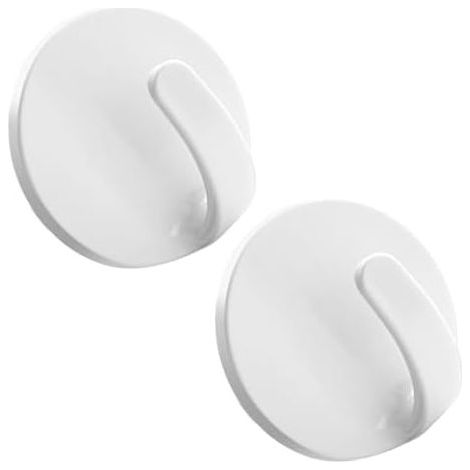 Magnetic Hooks in White ABS, Set of 2 for Refrigerator, Sturdy and Durable, Firm Fixing without Deformation, Kitchen, Bathroom - (1/5)