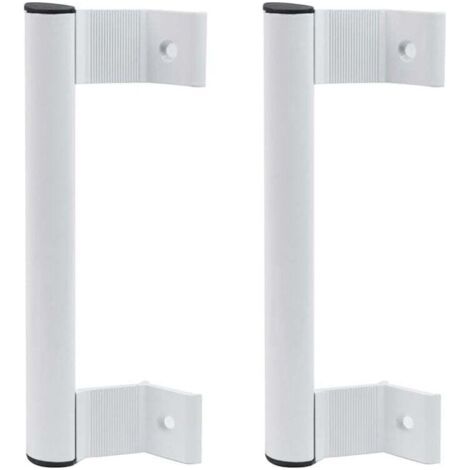 Lot de 2 poignées de porte coulissante en verre pour porte de terrasse coulissante - En alliage d'aluminium - Blanc (1/4)