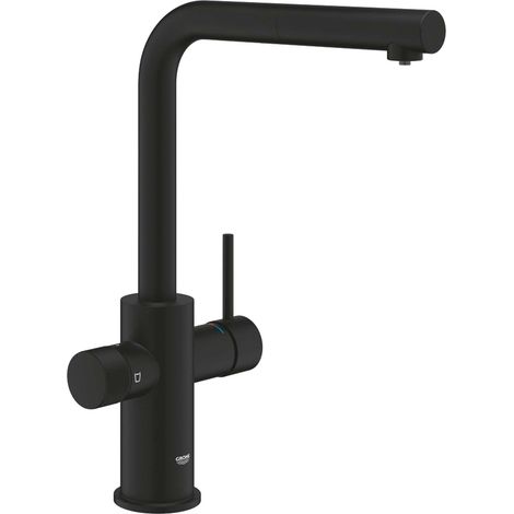 Batteria SPT GROHE Blue Pure Minta 30590 L con uscita laterale, azb. Mous. nero phantom