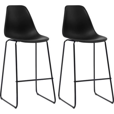 Barhocker 2 Stk. Schwarz Kunststoff