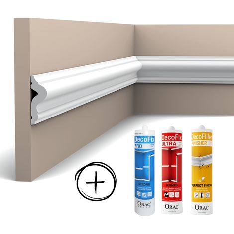 Pack MKP 8 mètres linéaires PX175 + colles L200 x H5 x L1,7 cm - L200 x H5 x L1,7 cm - ORAC DECOR