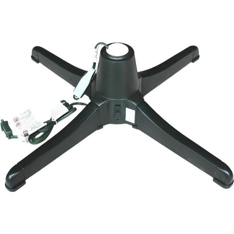 JSSEVN - Soporte eléctrico giratorio de gran tamaño para árbol de Navidad con pantalla ajustable de 360°, base de plástico estable para uso en interiores o exteriores (EE. UU.) (1/5)