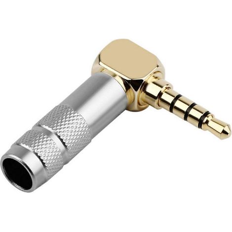 Connecteur adaptateur audio/casque mâle-femelle en cuivre de haute qualité, coudé à 3,5 mm, durable et résistant. (1/5)