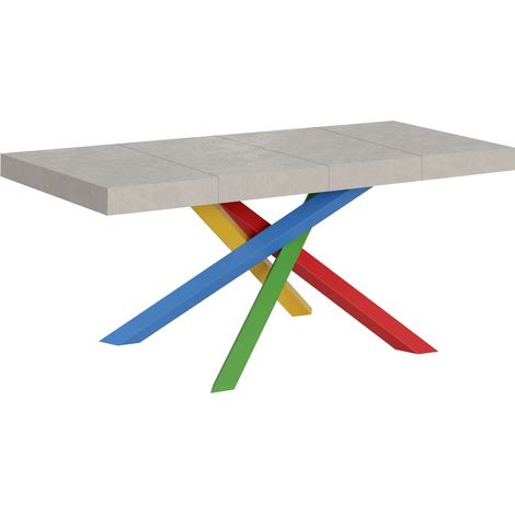 Tavolo allungabile 140/244x90 cm Volantis Premium cashmere gambe multicolore 4/B (1/5)