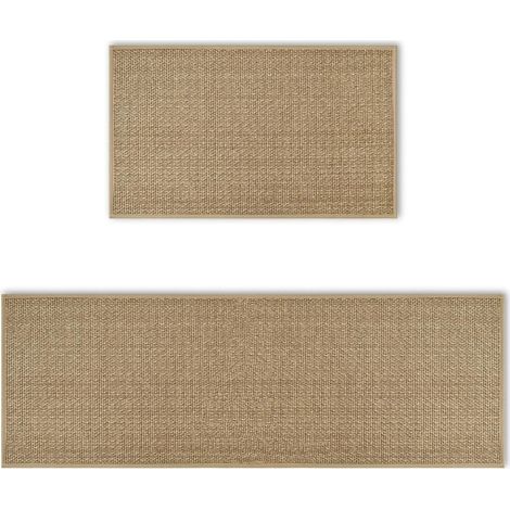 Tapis de cuisine absorbants pour décoration intérieure et extérieure, tapis de cuisine lavables 43 x 73 cm et 43 x 118 cm, lot de 2 (1/5)