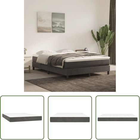 Matelas de lit à ressorts ensachés Gris foncé 140x190x20 (1/5)