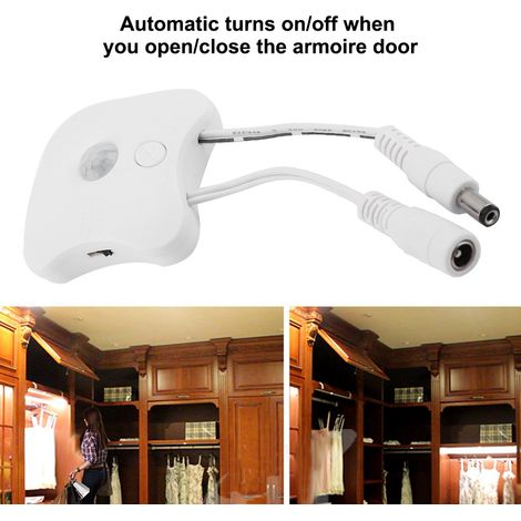Interrupteur à détection de présence humaine infrarouge LED DC 5V-24V, capteur infrarouge pour armoire à intensité variable (1/5)