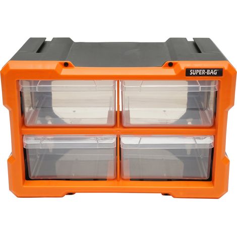 Contenitore modulare in plastica arancione, 4 cassetti, 158x266x170 mm Breckner Germany (1/5)