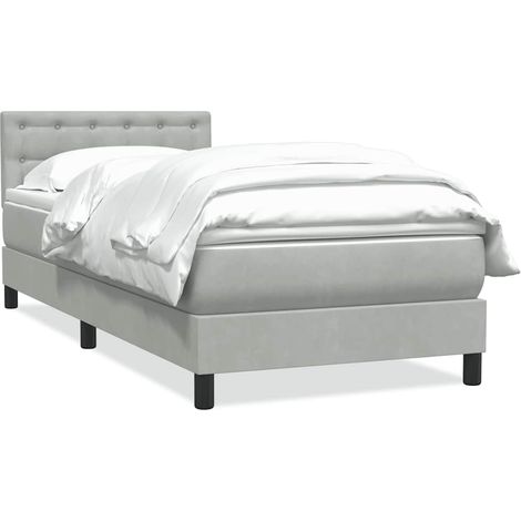 Maison Exclusive - Boxspringbett mit Matratze Hellgrau 80x220 cm