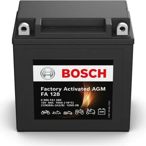 Batería De Moto BOSCH FA128 (YB9L-A2/B2-12N9-3B) 9Ah 100A 12V (1/3)