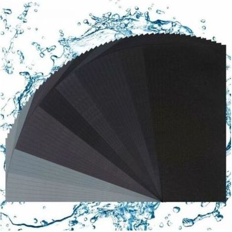 Papier de Verre, 50 Pcs Papiers de Verre Carrosserie à l'eau pour Polissage et Ponçage, Papier à Poncer à l'eau Utilise pour Bois Peinture Verre (320 400 600 800 1000 1200 1500 2000 2500 3000 Mailles) (1/4)