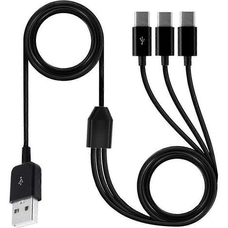 Câble séparateur USB C, 3 mâles USB-C pour charge et synchronisation, câble USB A mâle vers 3 USB-C, 1,5 mètre, 3 en 1 (1/4)