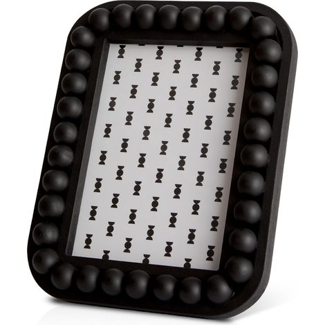 Cadre photo 3D avec perles en bois - 23 x 18 cm - Noir mat - Pour photos de 10 x 15 cm - Cadre de table avec bord surélevé - Décoration pour salon, mariage, anniversaire (1/5)