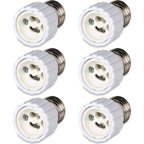 6er-Pack Adapter von E27-Bajonettfassung auf GU10-Fassung, 220–240 V [Energieklasse A] (1/4)