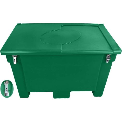 Bac de stockage de denrées animales/multi-usages 200l avec grenouillères+cadenas