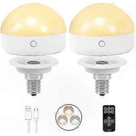 Filiyano-Ampoule LED rechargeable E14, lot de 2, 300 lm, équivalent 40 W, intensité variable, télécommande, 3 températures de couleur, éclairage de (1/5)