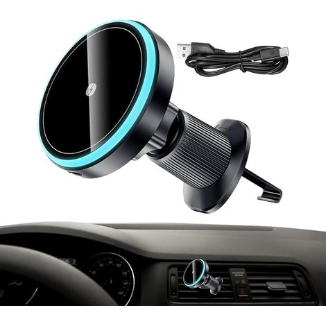 Chargeur de voiture sans fil - Support de téléphone magnétique, support de charge rapide 15 W Auto Mobile Carging Dock, dispositif de support de voiture pour la zone du tableau de bord, config (1/5)