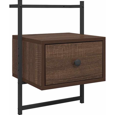Maison Exclusive - Mesita de noche de pared marrón roble 35x30x51