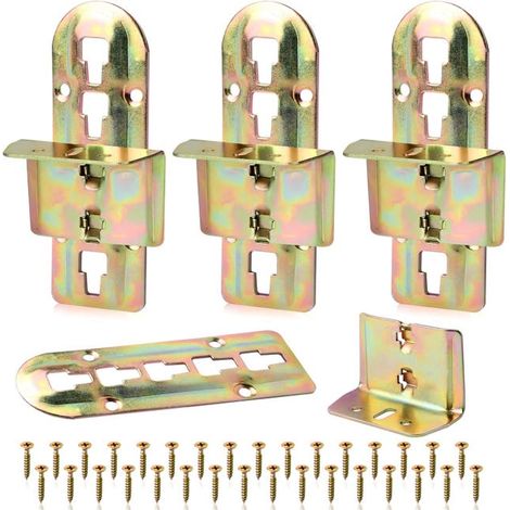 Supporto per sponde del letto,set di 4 accessori per letto con viti per sponde centrali e rete a doghe (4, 140 mm) (1/5)