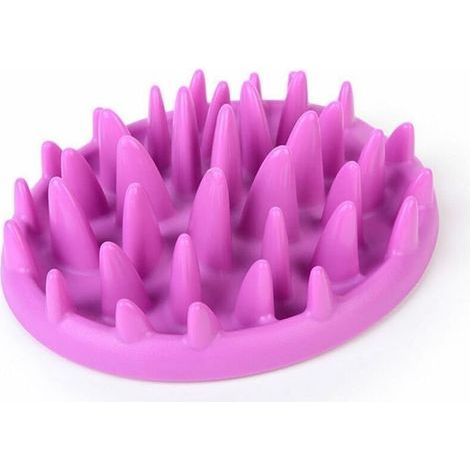 ALLIANDISGamelle anti-glouton pour chien et chat – Plastique violet – Ralentit la vitesse de consommation – Taille 26.5 x 23 x 7.5 cm (1/4)